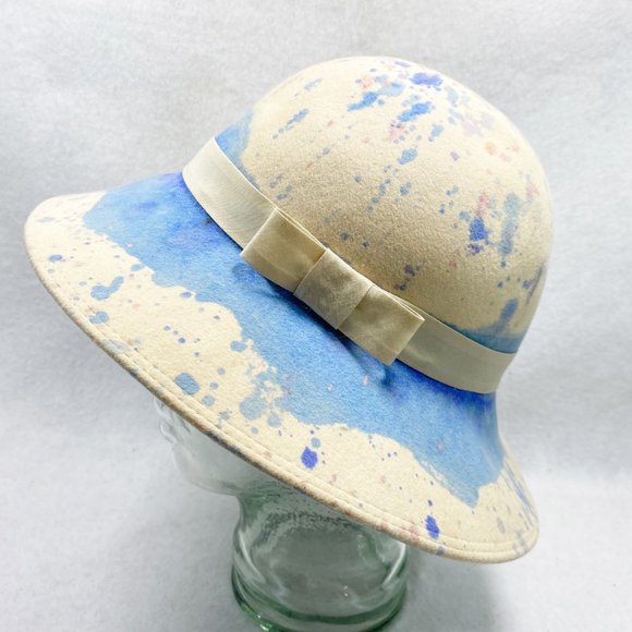 Custom Handmade Cream Pastel Tie-Dye Wool Rancher